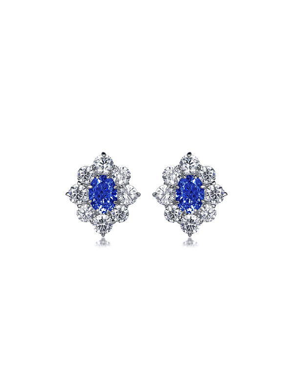 Dynasty Sapphire Cluster Earrings