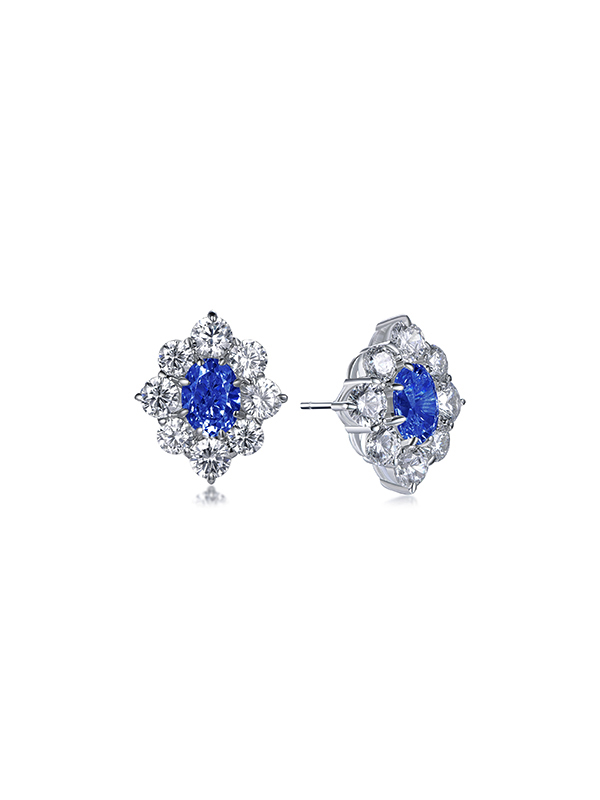 Dynasty Sapphire Cluster Earrings