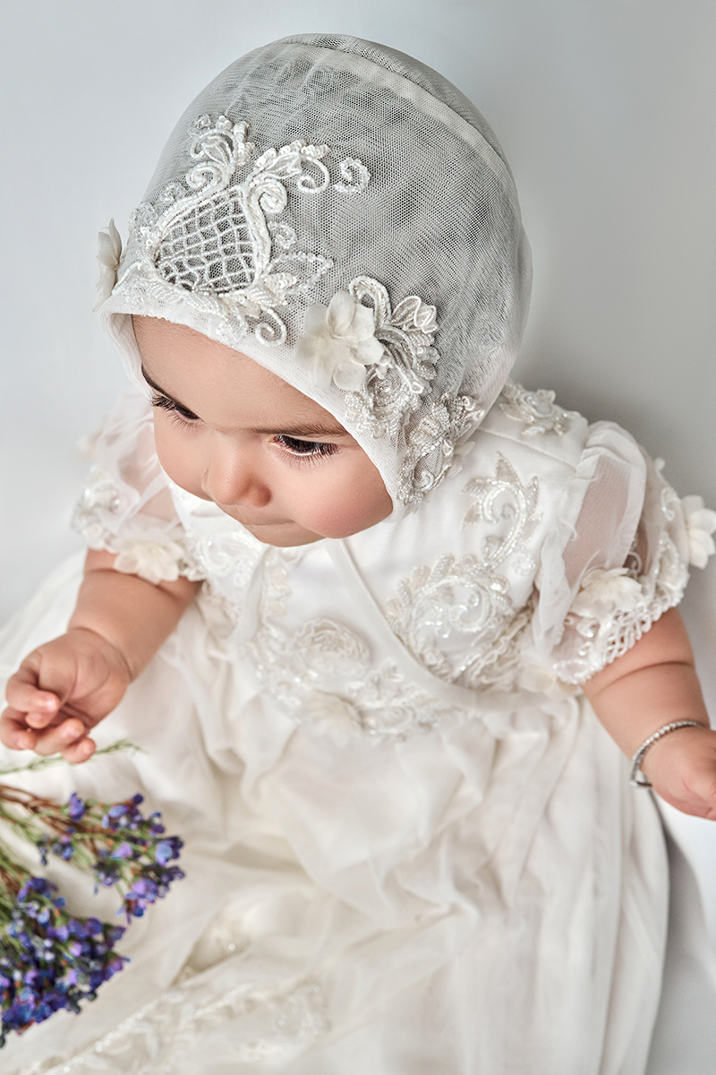 Buy Girls Long Christening Gown with Tulle bodice with embroidered satin  ribbon for Sale | Christening Dresses for Girls | Beautiful Baptism Dresses  for Baby Girls -Christening-Gowns.net